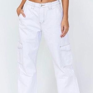Princess Polly white cargo jeans